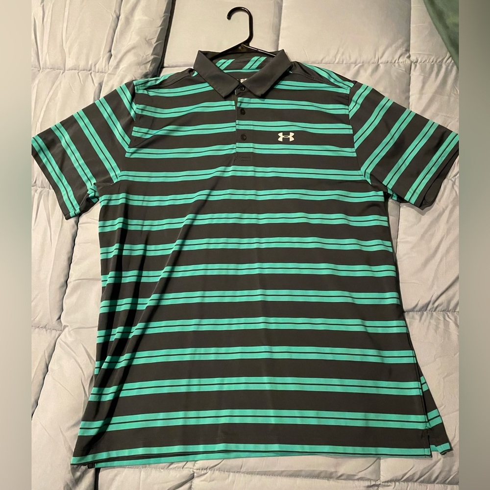 Men’s 2X Under Armour Golf Polo - Charcoal Grey & Teal